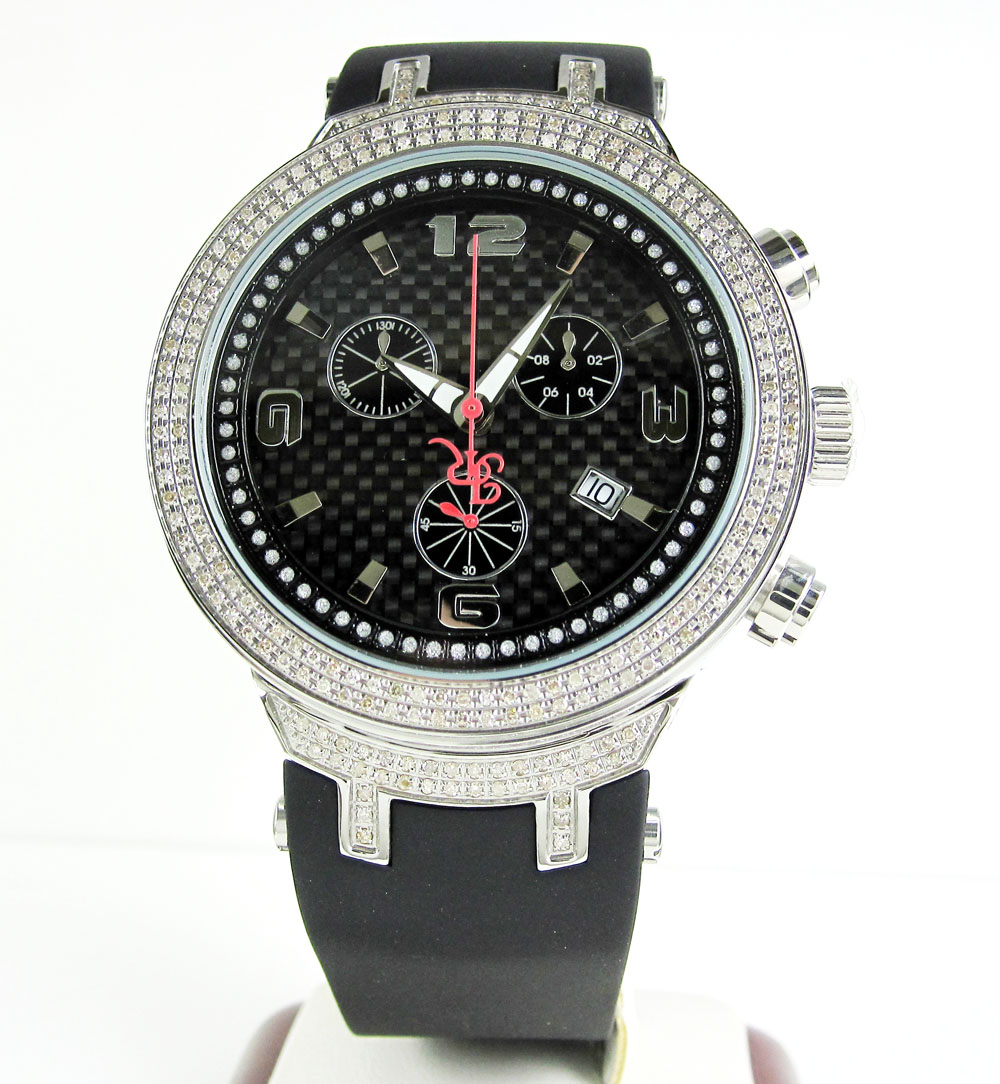 Mens joe rodeo white stainless steel diamond master watch 2.20ct jjm92