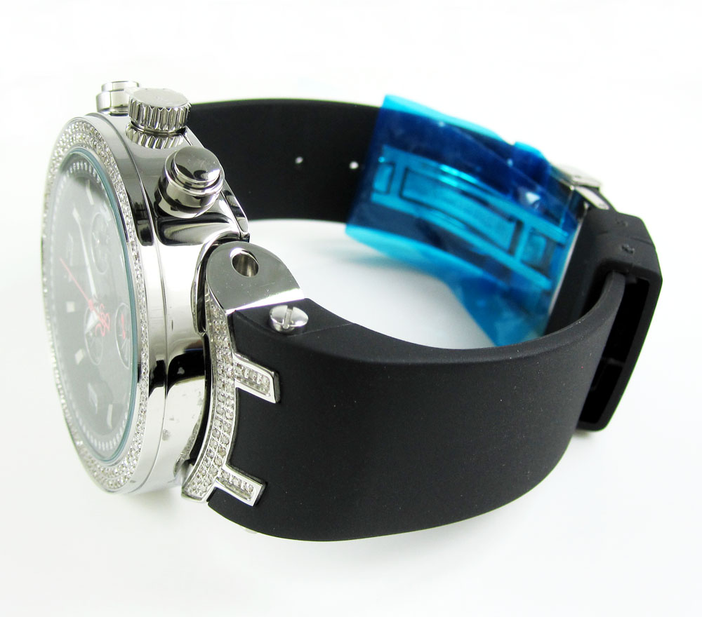 Mens joe rodeo white stainless steel diamond master watch 2.20ct jjm92