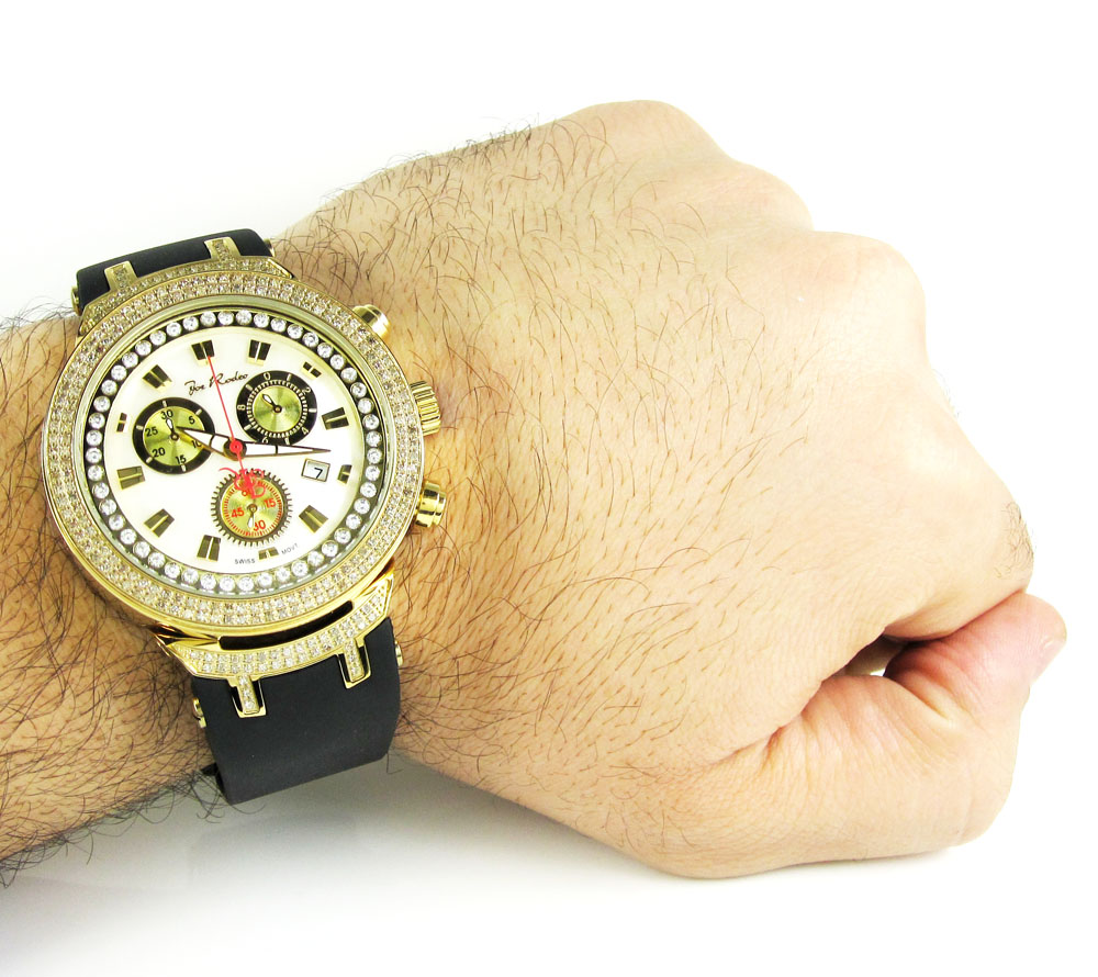 Mens joe rodeo yellow stainless steel diamond master watch 2.20ct jjm87 - Image 5
