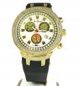 Mens joe rodeo yellow stainless steel diamond master watch 2.20ct jjm87