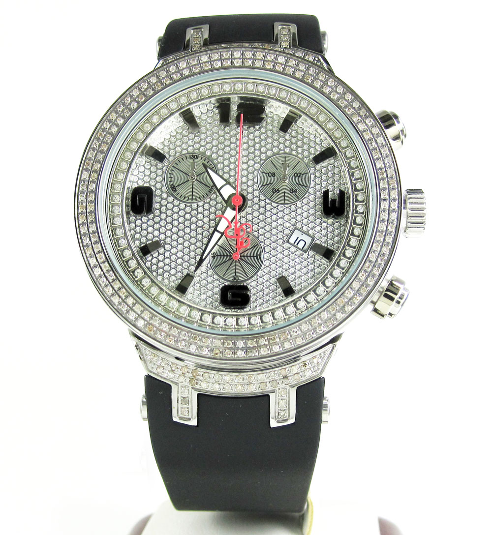 Mens joe rodeo white stainless steel diamond master watch 2.20ct jjm88