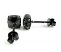 Mens 10k black gold black diamond 3d ice cube earrings 1.35ct