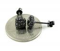 Mens 10k black gold black diamond 3d ice cube earrings 1.35ct