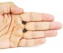 Mens 10k black gold black diamond 3d ice cube earrings 1.35ct