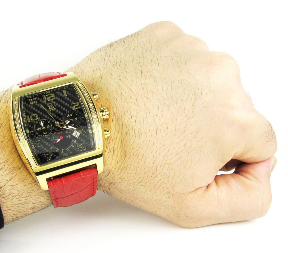 Techno com kc black carbon fiber diamond watch 0.15ct - Image 5