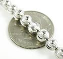 14k white gold moon cut bead chain 20-22 inch 6mm