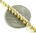 14k yellow gold moon cut bead chain 18-22 inch 4mm