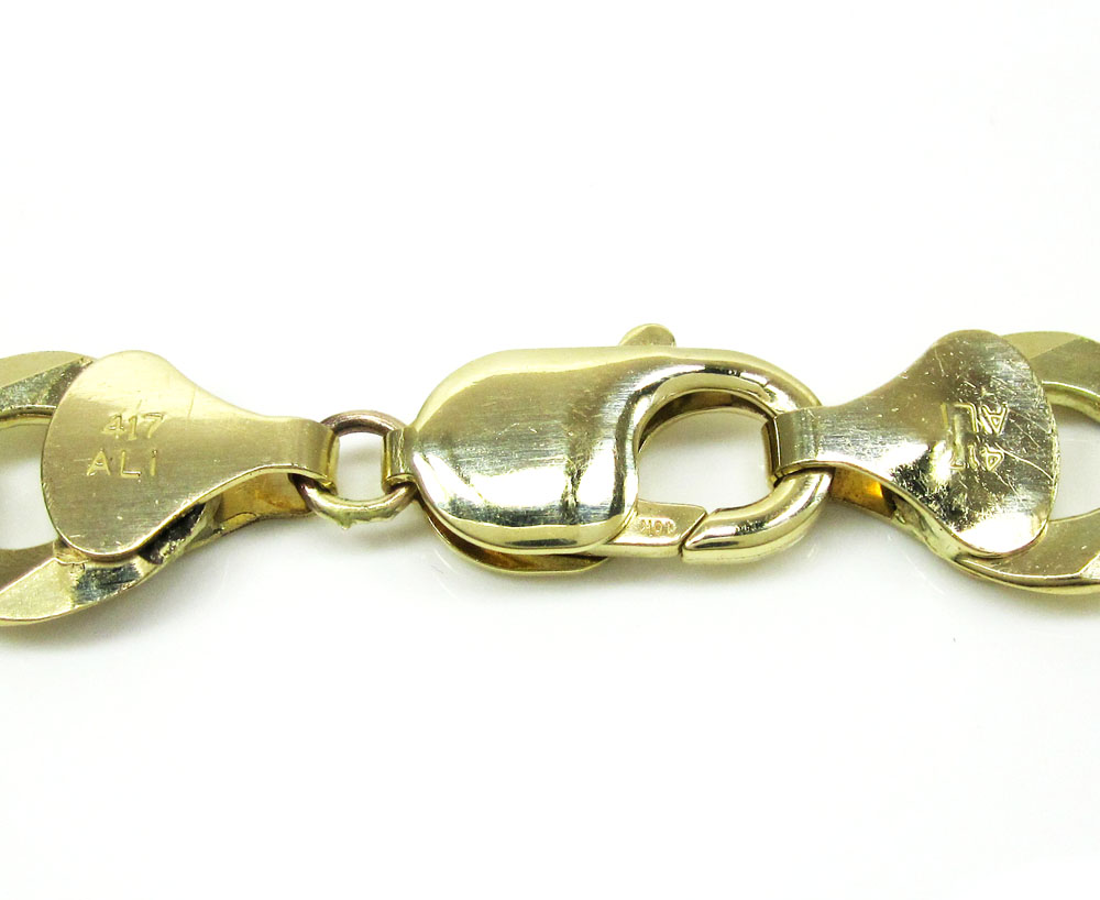 10k yellow gold diamond cut cuban chain 20-36 inch 12.5mm
