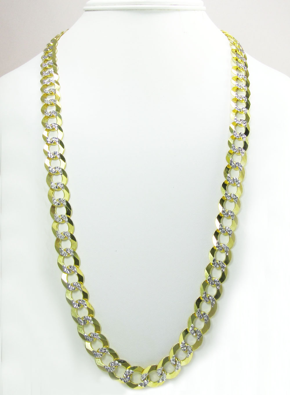 10k yellow gold diamond cut cuban chain 20-36 inch 12.5mm - Image 6