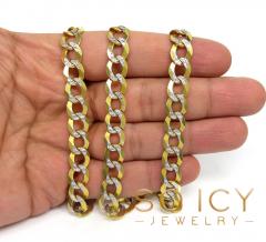 10k yellow gold diamond cut cuban chain 20-36 inch 10mm