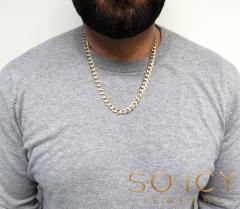 10k yellow gold diamond cut cuban chain 20-36 inch 10mm