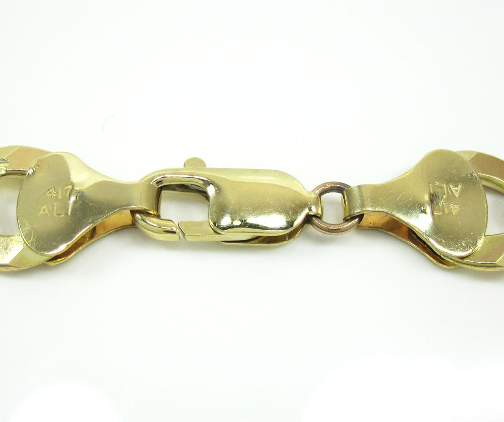 10k yellow gold diamond cut cuban chain 20-30 inch 11.5mm