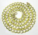 10k yellow gold diamond cut cuban chain 20-30 inch 11.5mm