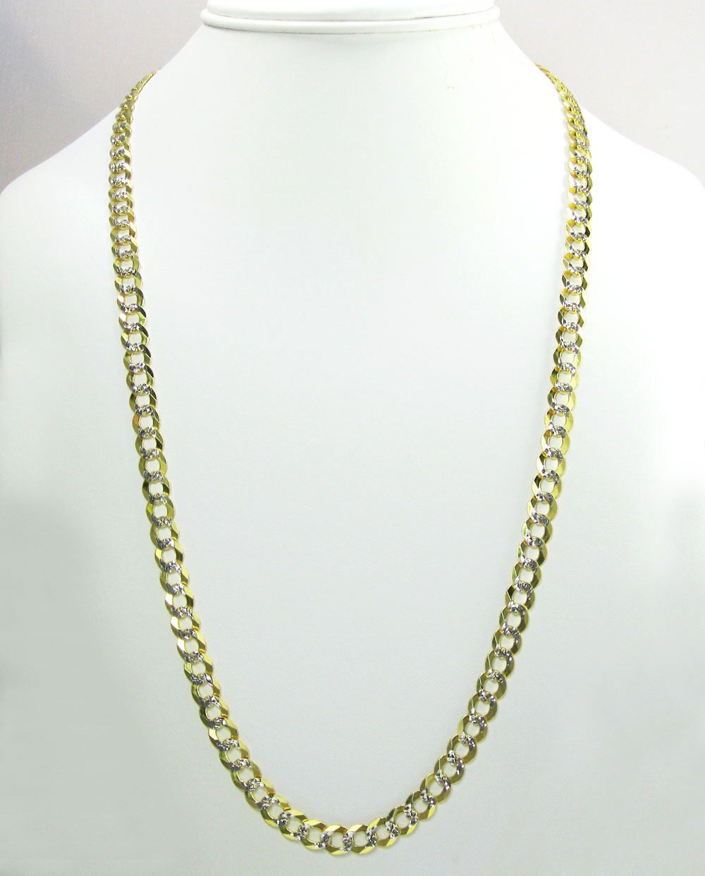 10k yellow gold diamond cut cuban chain 20-34 inch 7mm - Image 6