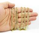 10k yellow gold diamond cut cuban chain 20-34 inch 7mm