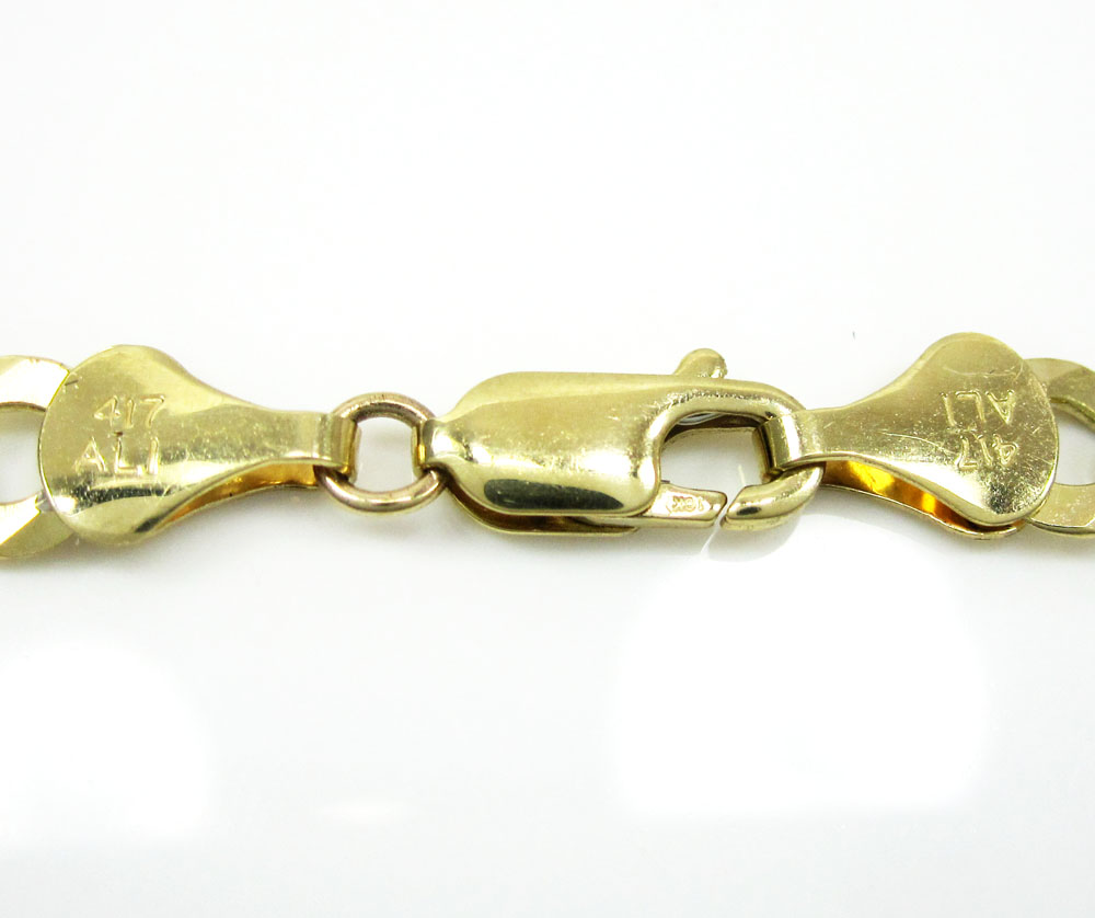 10k yellow gold solid diamond cut cuban chain 18-40 inch 5.7mm