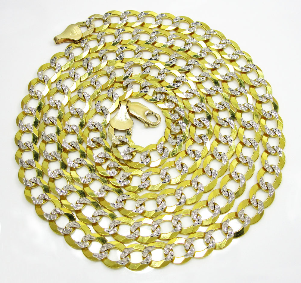 Buy 10k Yellow Gold Diamond Cut Cuban Chain 20-30 Inch 8.5mm Online at ...