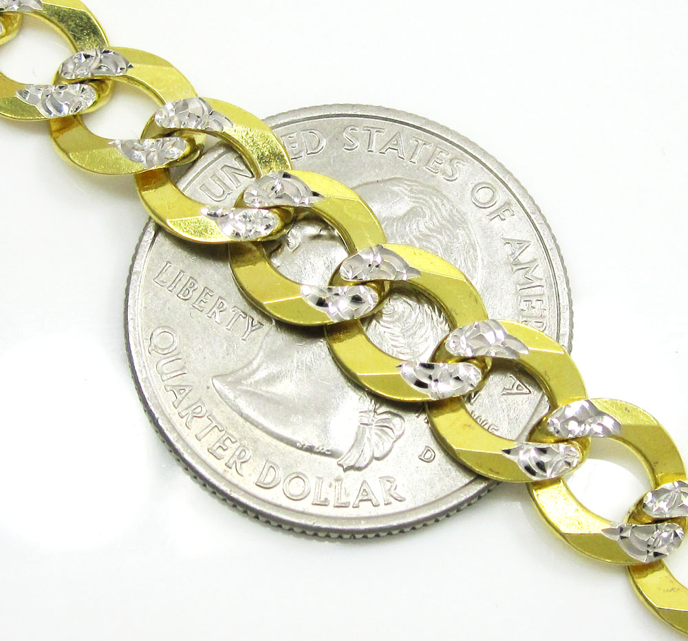 10k yellow gold diamond cut cuban chain 20-30 inch 8.5mm - Image 3