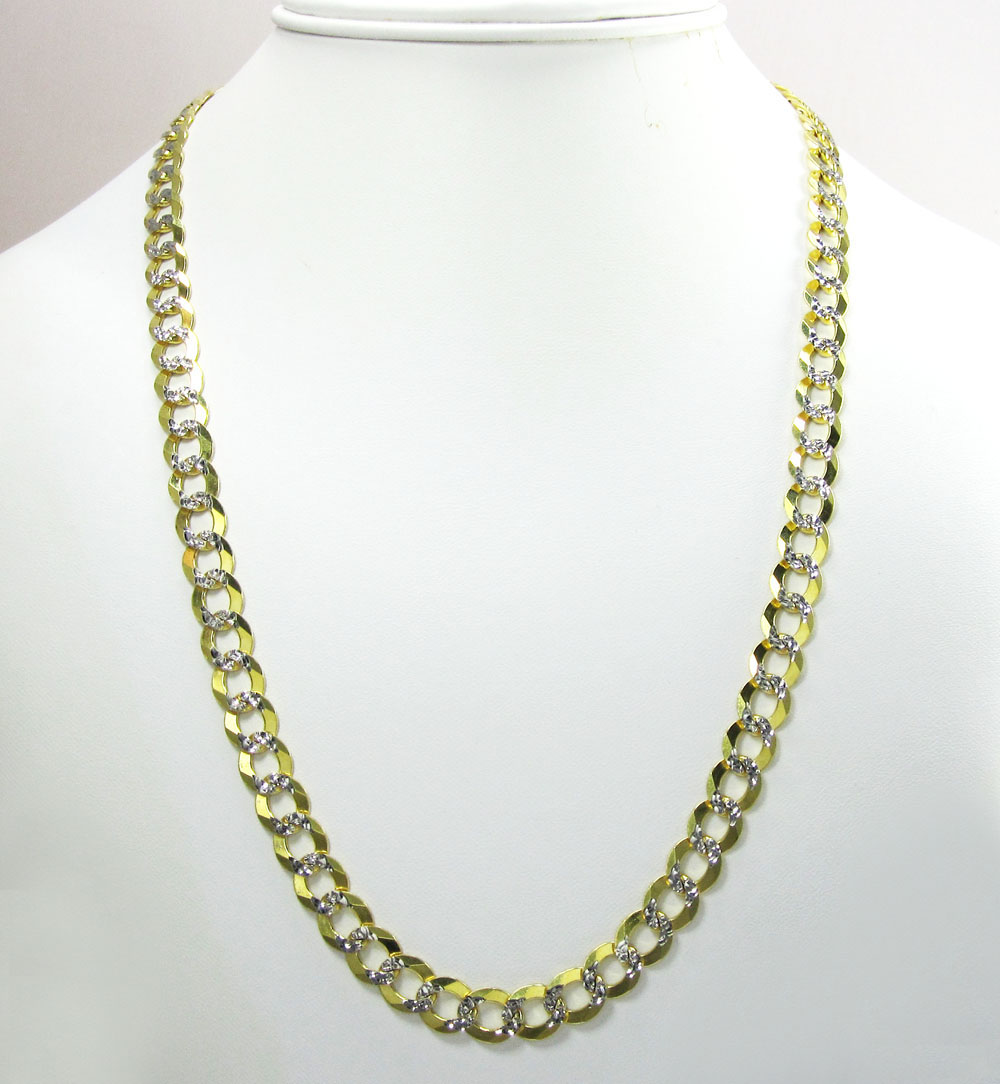 10k yellow gold diamond cut cuban chain 20-30 inch 8.5mm - Image 6