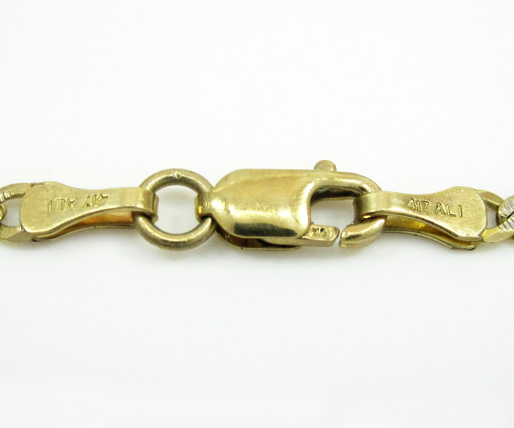 10k yellow gold diamond cut cuban skinny chain 16-36 inch 2.6mm
