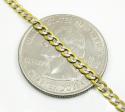 10k yellow gold diamond cut cuban skinny chain 16-36 inch 2.6mm
