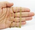 10k yellow gold diamond cut cuban skinny chain 16-36 inch 2.6mm