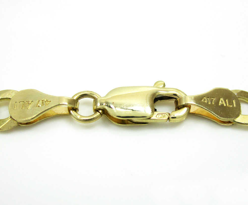 10k yellow gold diamond cut cuban chain 18-26