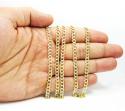 10k yellow gold diamond cut cuban chain 18-26