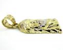 10k two tone gold diamond cut mini jesus face pendant