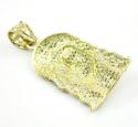 10k two tone gold diamond cut mini jesus face pendant