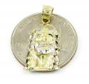 10k two tone gold diamond cut mini jesus face pendant