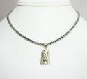 10k two tone gold diamond cut mini jesus face pendant