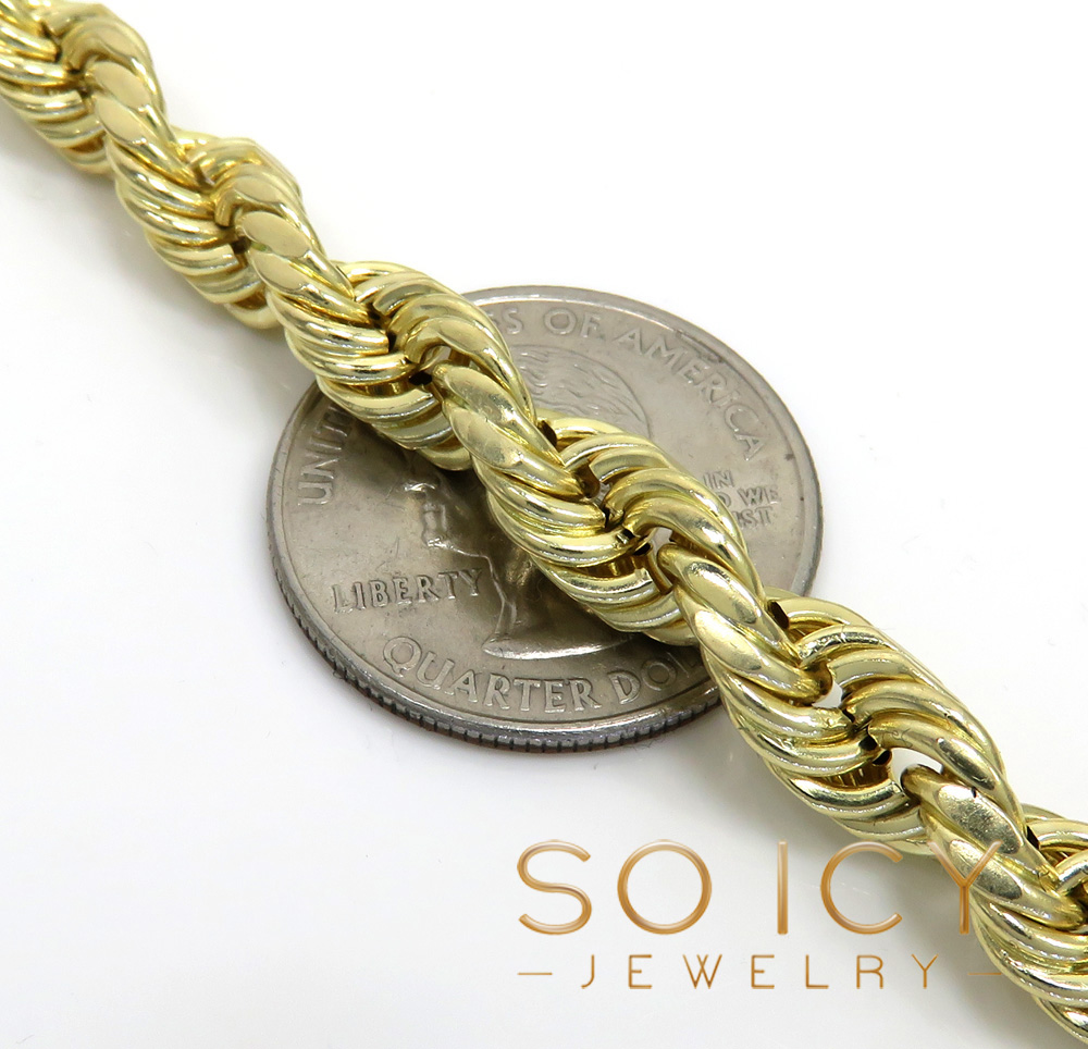 10k yellow gold medium hollow rope chain 20-28 inch 8mm - Image 2