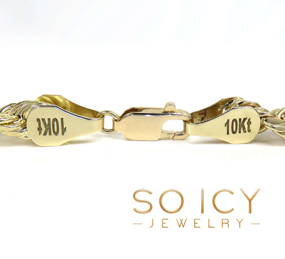 10k yellow gold medium hollow rope chain 20-28 inch 8mm - Image 3