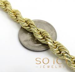 10k yellow gold medium hollow rope chain 20-28 inch 8mm