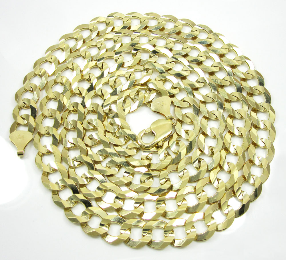 10k yellow gold thick cuban chain 22-36 inch 11.5mm - Image 2