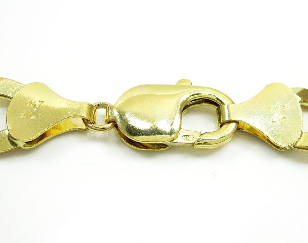 10k yellow gold thick cuban chain 22-36 inch 11.5mm - Image 4