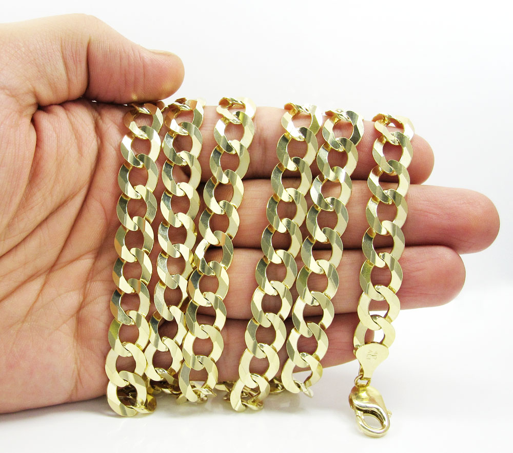 10k yellow gold thick cuban chain 22-36 inch 11.5mm - Image 5