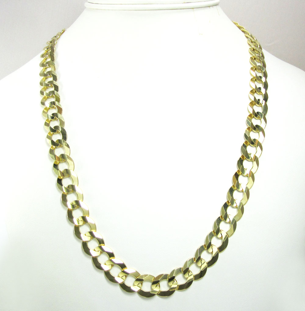 10k yellow gold thick cuban chain 22-36 inch 11.5mm