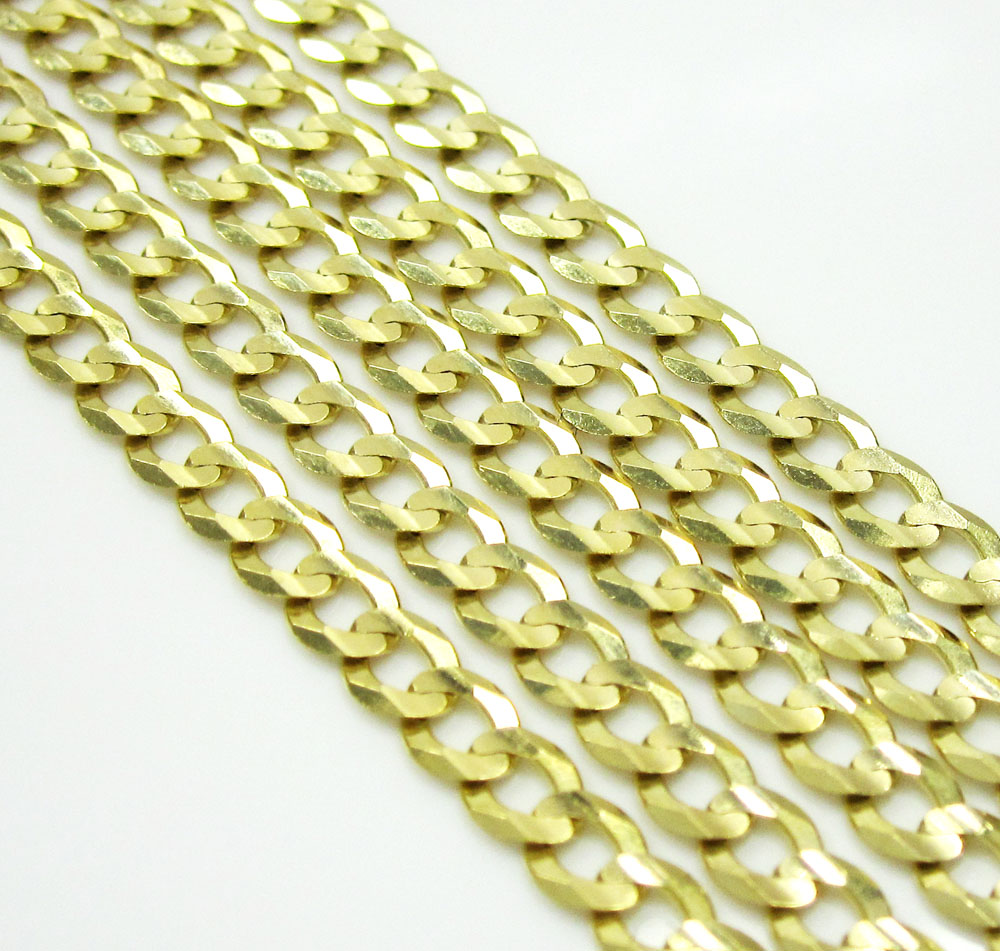 10k yellow gold skinny cuban chain 16-30