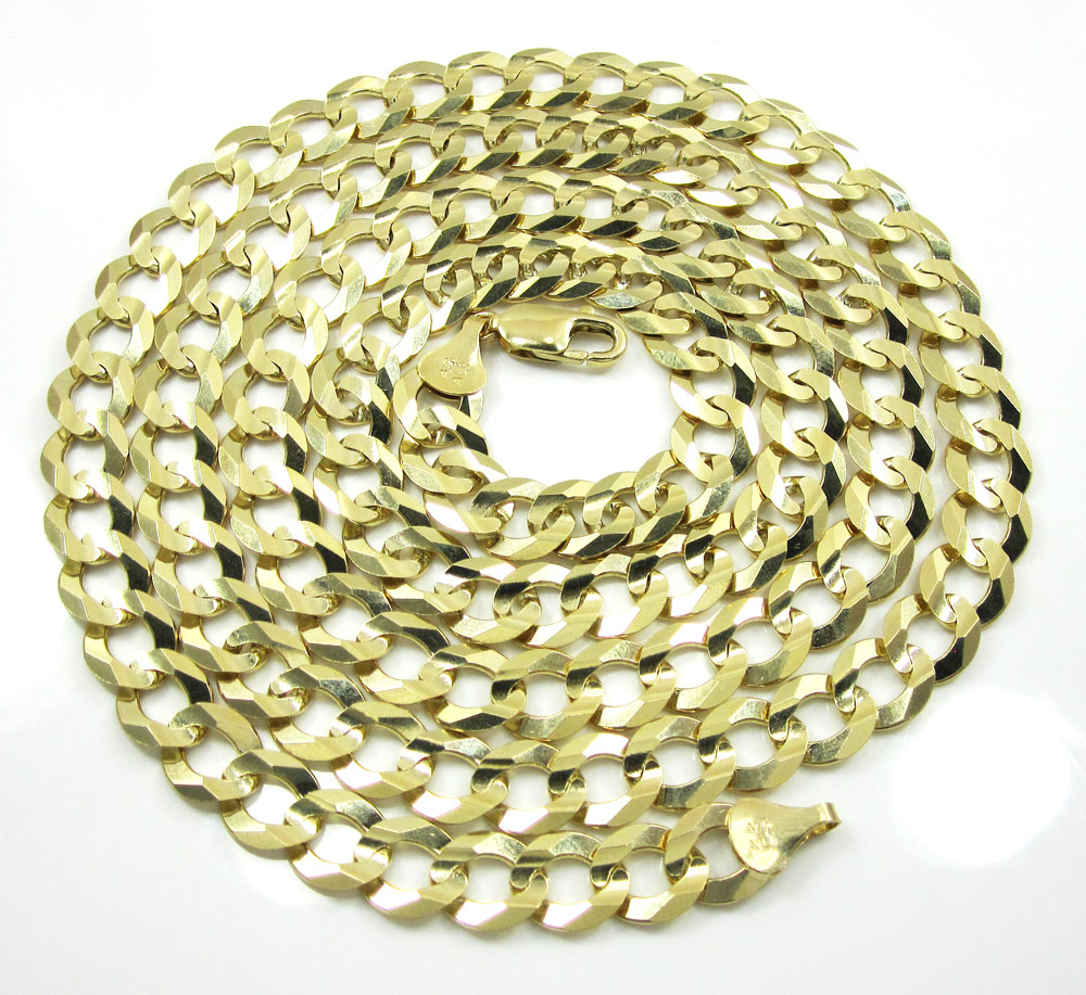 10k yellow gold thick cuban chain 18-40 inch 10mm - Image 2