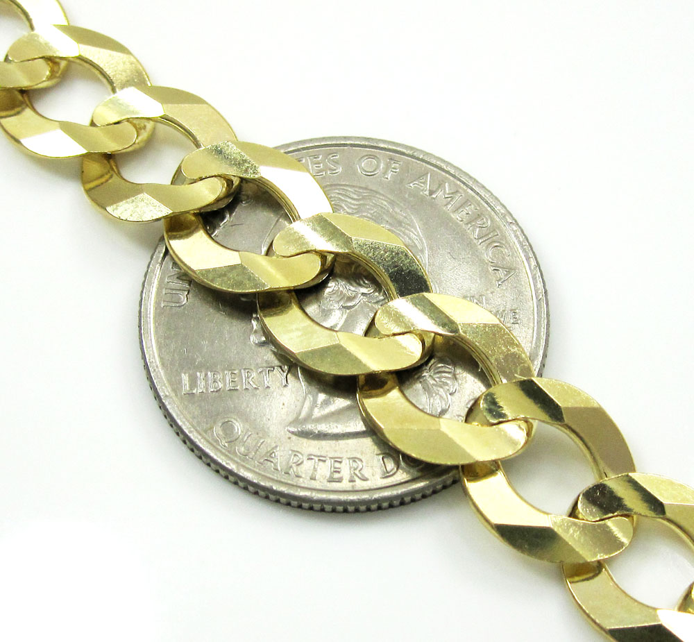 10k yellow gold thick cuban chain 18-40 inch 10mm