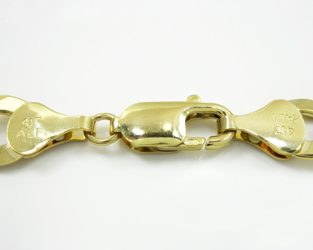 10k yellow gold thick cuban chain 18-40 inch 10mm