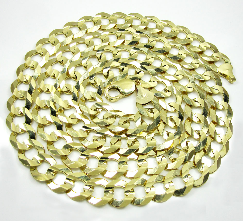 10k yellow gold thick cuban chain 22-36 inch 12.5mm