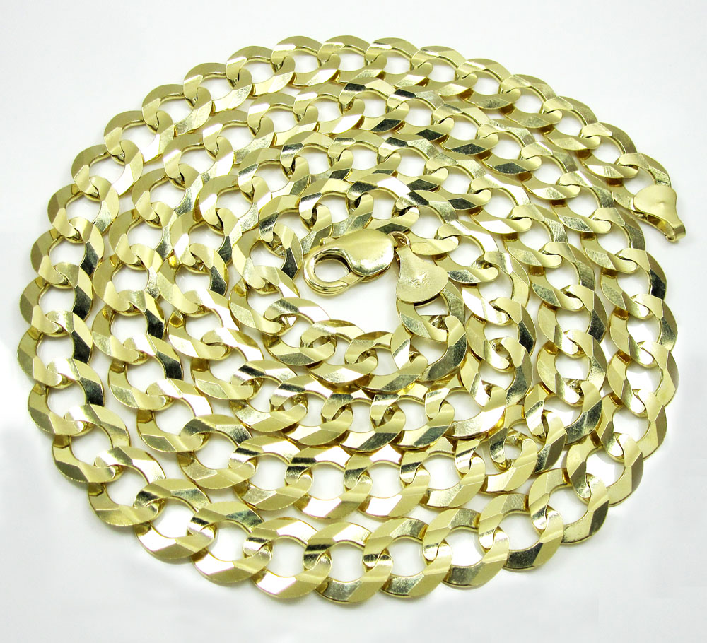10k yellow gold thick cuban chain 22-36 inch 12.5mm - Image 2