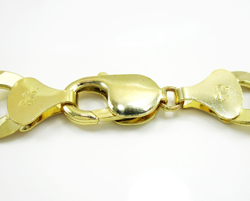 10k yellow gold thick cuban chain 22-36 inch 12.5mm - Image 4