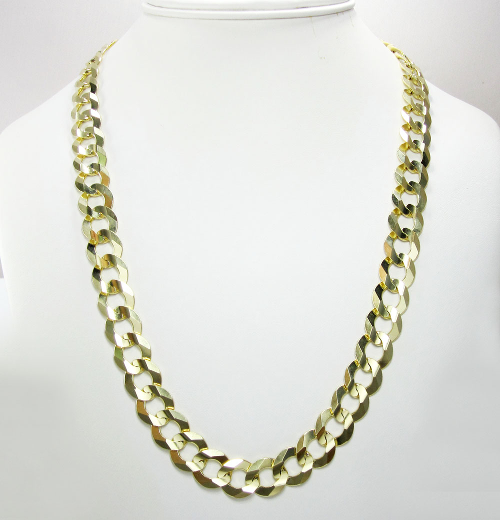 10k yellow gold thick cuban chain 22-36 inch 12.5mm