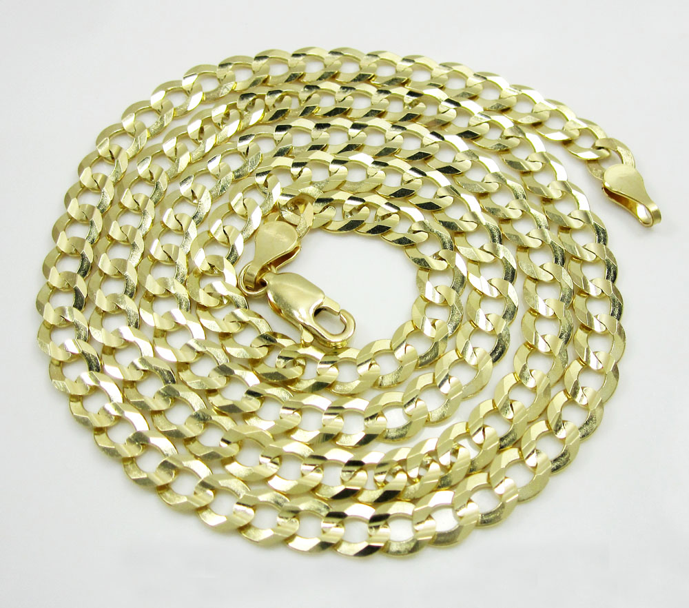 10k yellow gold cuban chain 18-30 inch 4.5mm