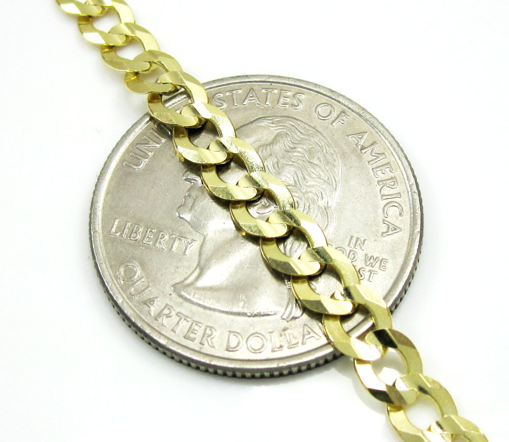 10k yellow gold cuban chain 18-30 inch 4.5mm - Image 3