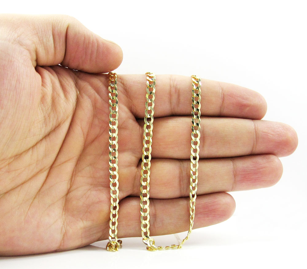 10k yellow gold cuban chain 18-30 inch 4.5mm